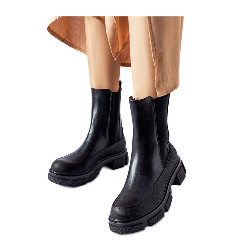 Stivaletti neri con tomaia elastica Faisal - Solea nero