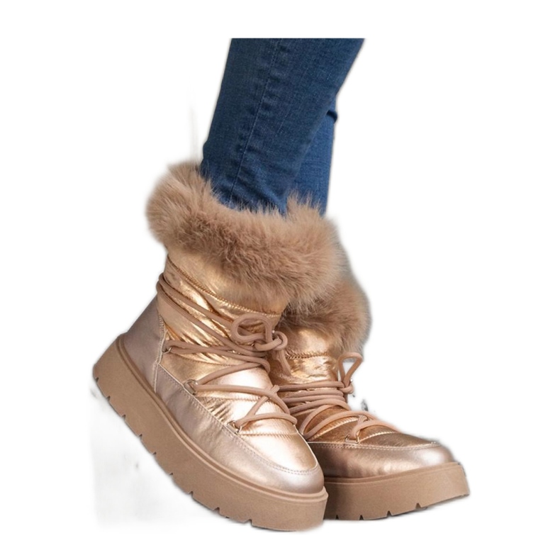 Doposci isolanti beige con pelliccia Arilla - Solea