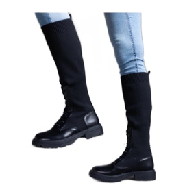 Stivaletti slip-on neri con tomaia in materiale elastico Luana - Solea nero