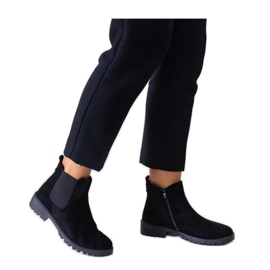 Stivaletti casual classici neri realizzati in eco-camoscio Sabre - Solea nero