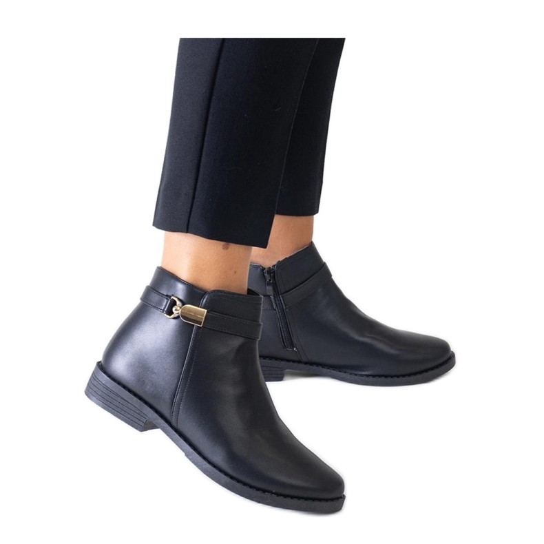 Stivaletti neri con inserti oro in ecopelle Casetra - Solea nero
