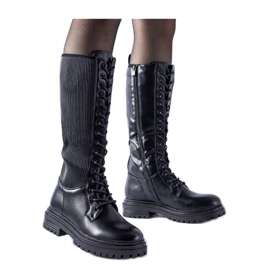 Stivali neri con inserto elastico Windham - Solea nero