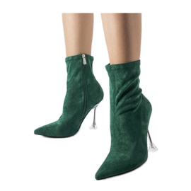 Stivaletti verdi con tacco decorativo verde