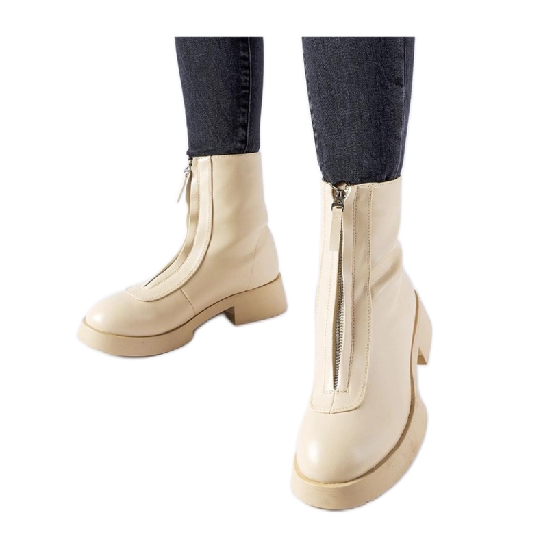 Stivaletti beige isolanti con cerniera