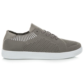 Ideal Shoes Sneakers in tessuto da donna grigio