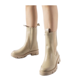 Stivaletti isolati massicci beige alti