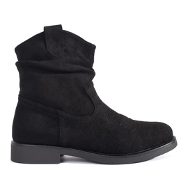 Shelvt Stivali texani da donna in camoscio nero