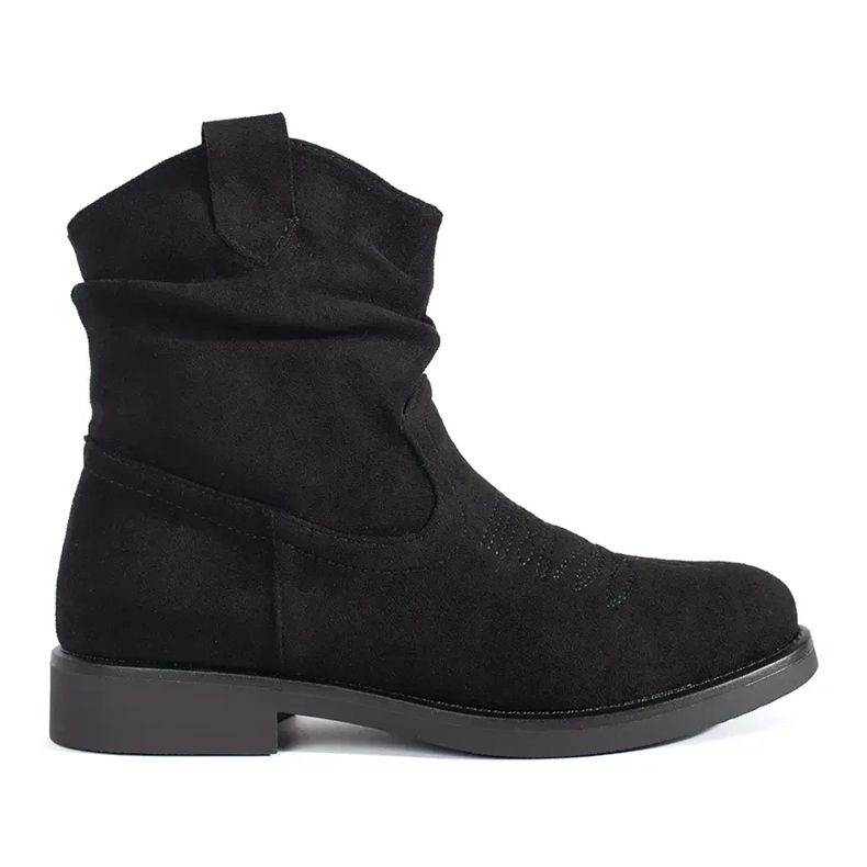 Shelvt Stivali texani da donna in camoscio nero