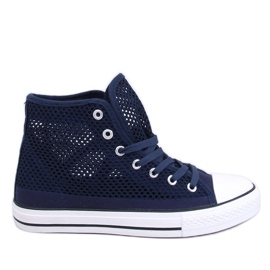 Sneaker alte traforate blu navy