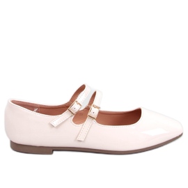 Ballerine in vernice stile Mary Jane Beige