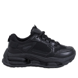Sneakers con plateau da donna nero