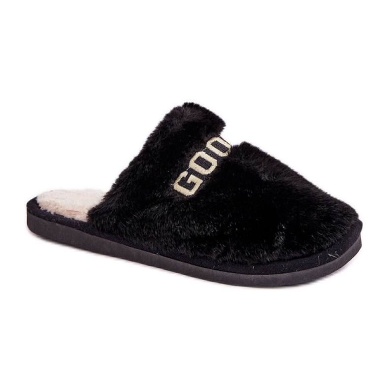Ciabatte da donna realizzate in morbida pelliccia nero