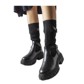 Stivali eleganti neri con tomaia elastica nero