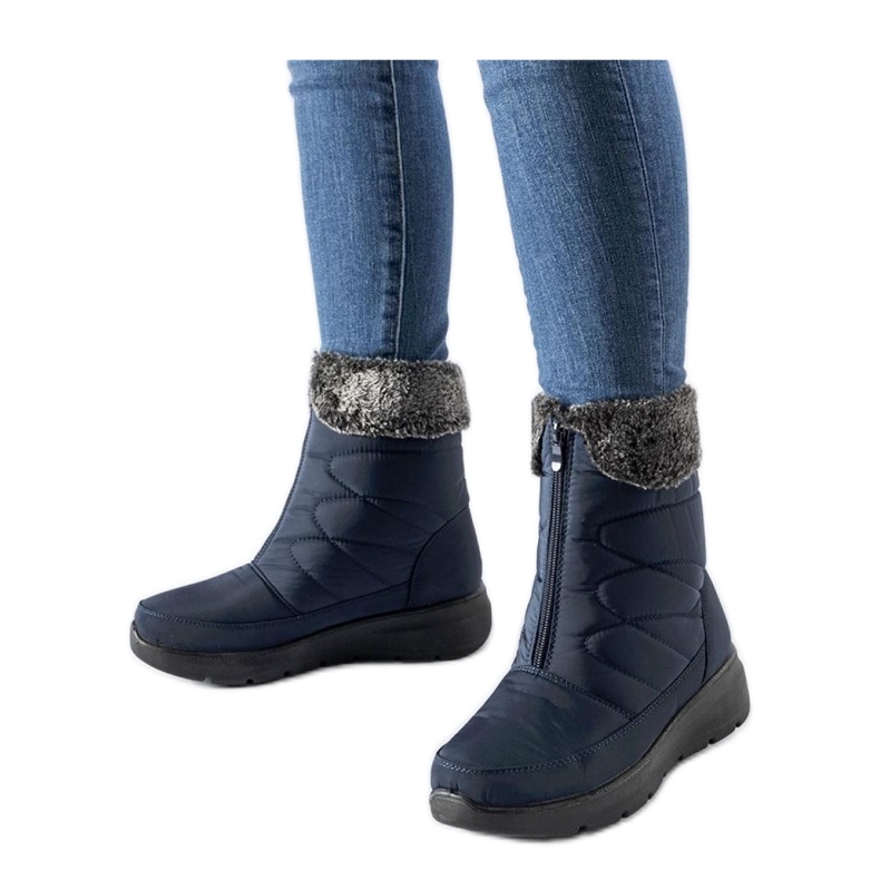 Stivali da neve con zeppa blu navy di Brownton - Solea
