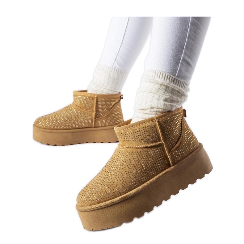 Doposci marroni con zirconi marrone