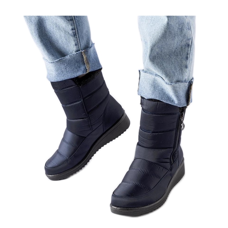 Doposci blu navy con zeppa bassa