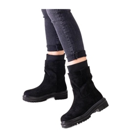 Stivaletti slip-on neri con calzino nero