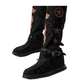 Stivali neri in stile boho nero