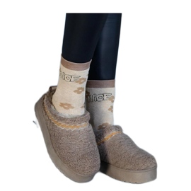 Doposci marroni con plateau e tomaia bassa con motivo Greene - Solea ricamato marrone