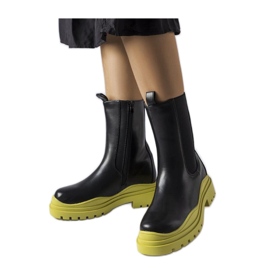 Stivali neri con suola colorata nero