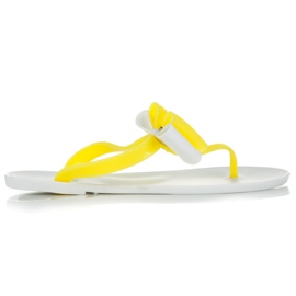 L. Day Ciabatte Di Gomma Con Un Fiocco giallo bianco