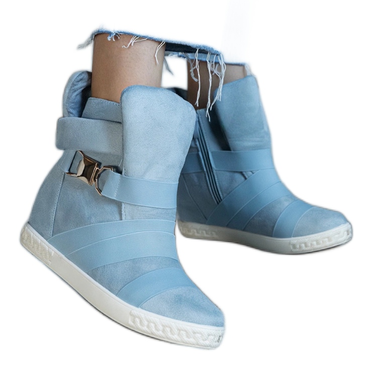 Sneakers con zeppa blu