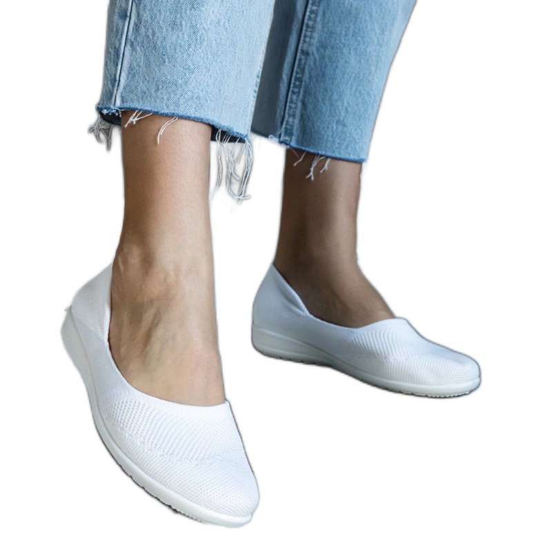 Ballerine in tessuto bianco bianca