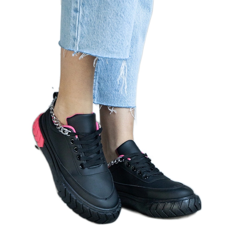 Sneakers nere con catena nero