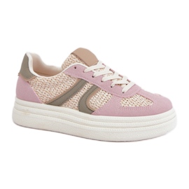 Scarpe Sportive con Plateau Modello 8912 Multicolor rosa