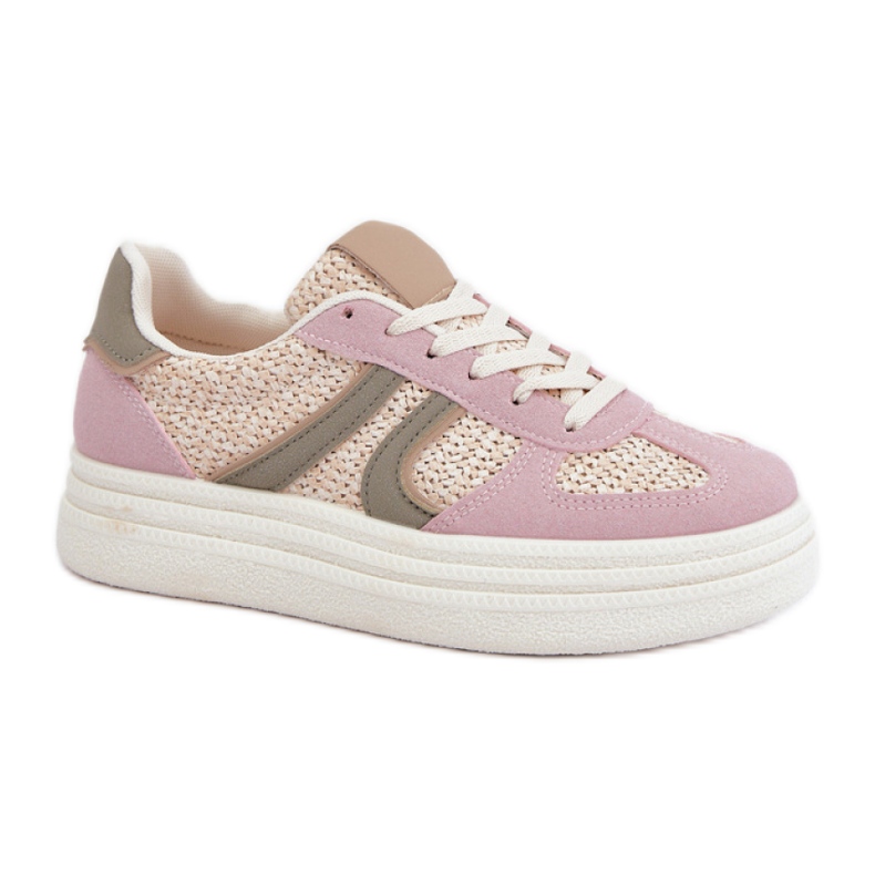 Scarpe Sportive con Plateau Modello 8912 Multicolor rosa