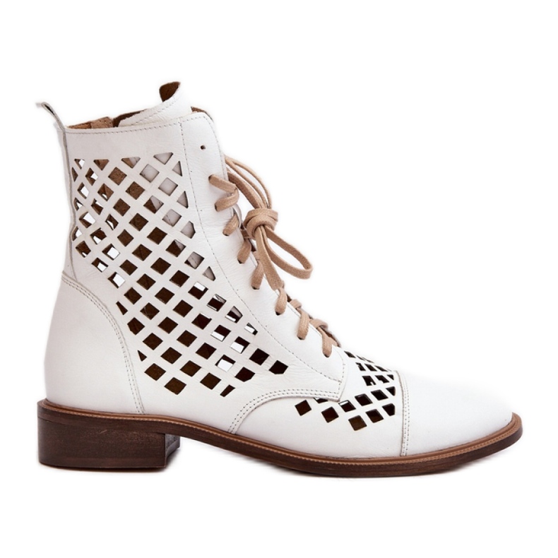 Stivali Alti Traforati Modello Zazoo 2695/003 Bianco bianca