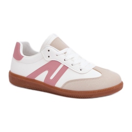 Sneakers basse da donna 7112 Bianco/Rosa bianca