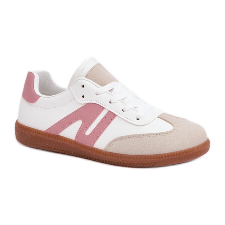 Sneakers basse da donna 7112 Bianco/Rosa bianca