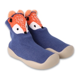 Scarpine Befado blu/colorate con motivo animale 002P077