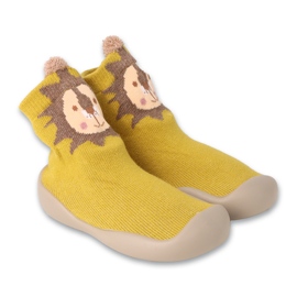 Pantofole Befado giallo/marrone con motivo animale 002P077
