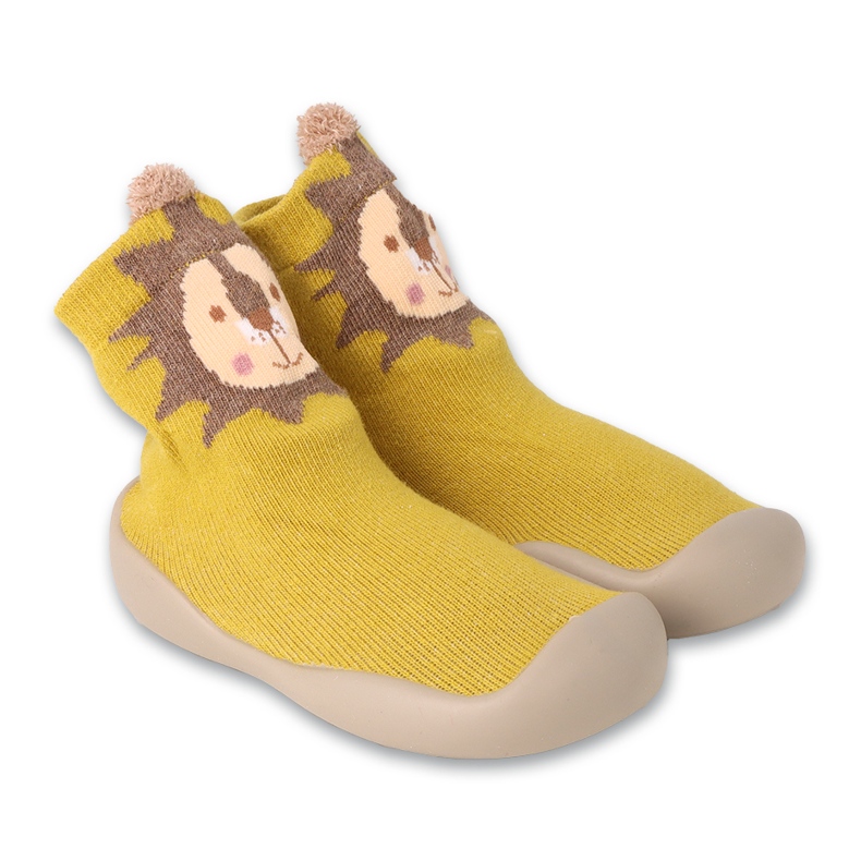 Pantofole Befado giallo/marrone con motivo animale 002P077