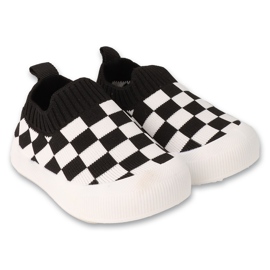 Scarpine befado nere con motivo a quadretti bianchi 002P060 nero