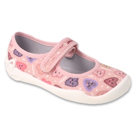 Pantofole per bambini Befado con velcro, suola traspirante, 114X544, rosa