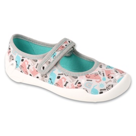 Ciabatte per bambini Befado con velcro, suola traspirante, 114X550, grigio/colorato