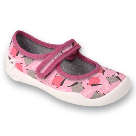 Pantofole per bambini Befado con velcro, suola traspirante, 114X549, rosa