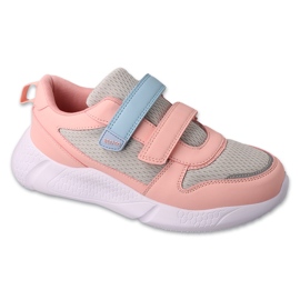 Befado sportivo per bambini con velcro 452Q003 rosa/grigio