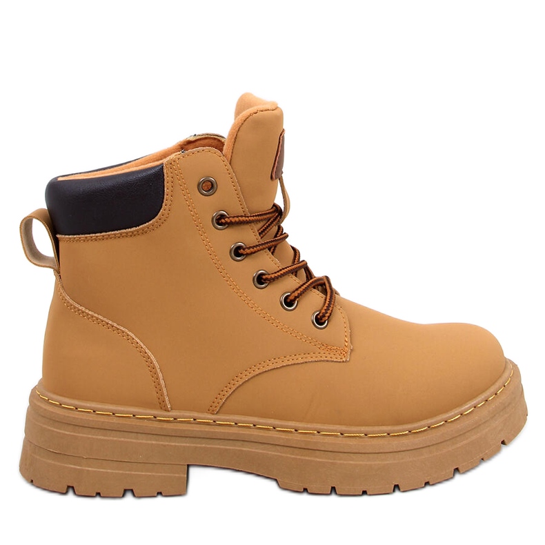 Stivali in legno color cammello da donna giallo