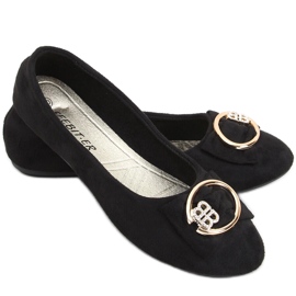 Ballerine femminili con zirconi neri nero