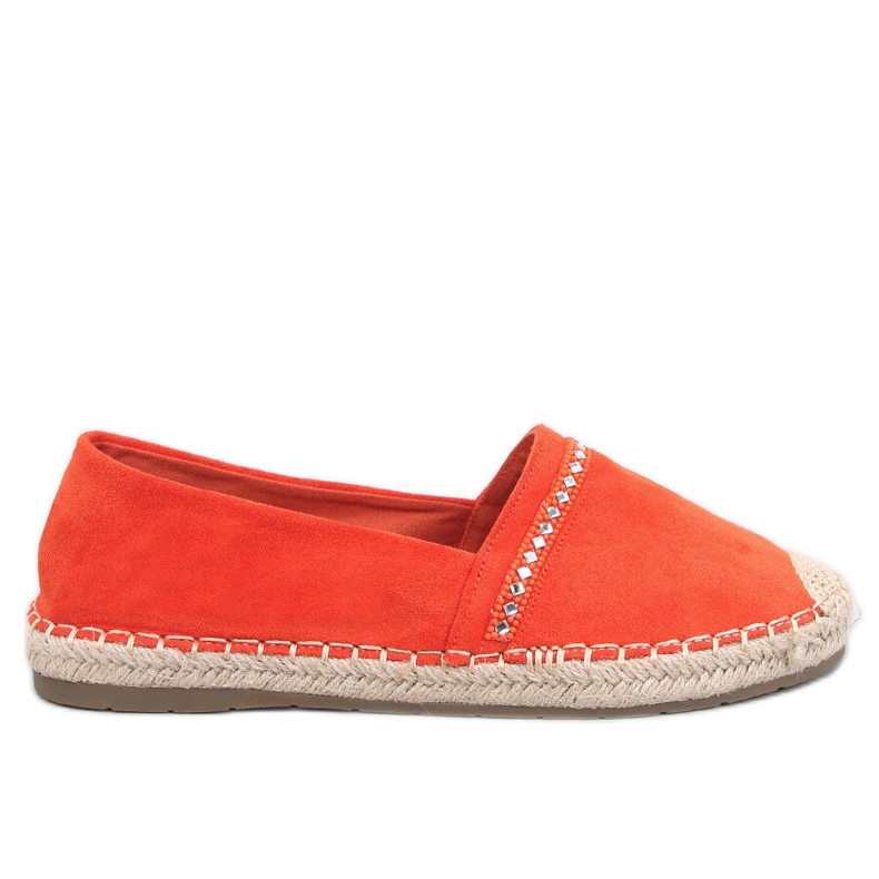Espadrilles Orange femminile con zirconi arancia