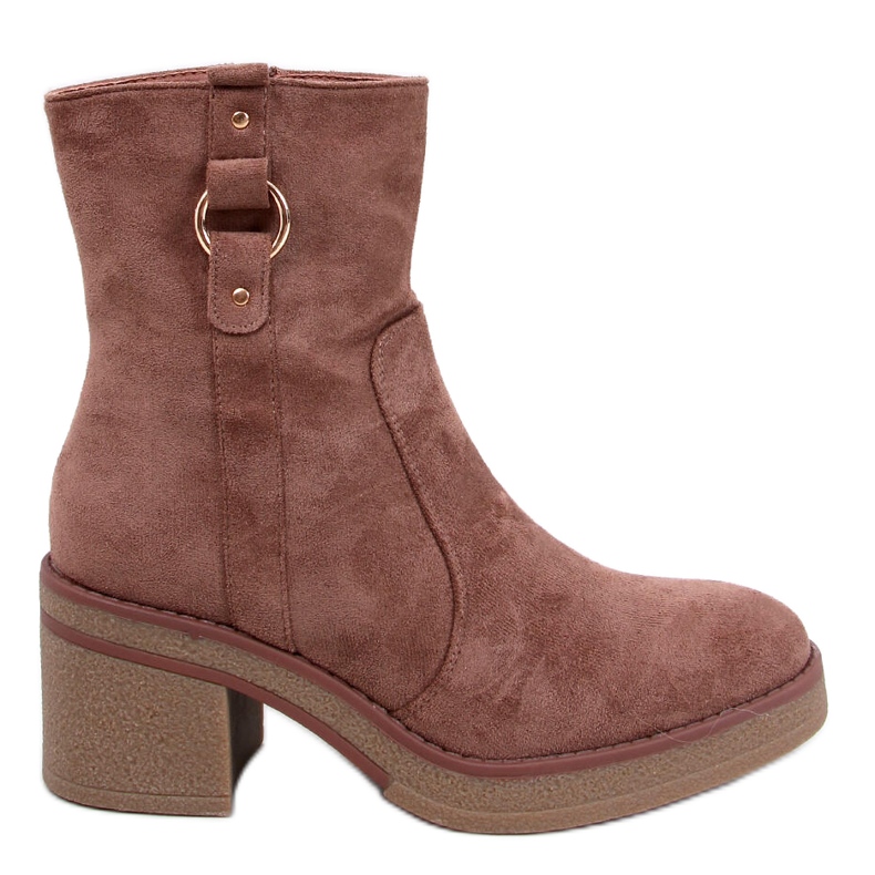Stivali da donna isolati con pelliccia beige-khaki