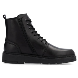Scarpe in pelle maschile Rieker 30101-00 RKR751 Nero