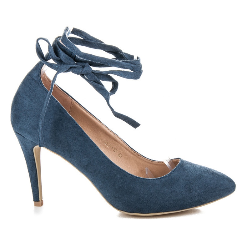 Vices Décolleté In Pelle Scamosciata Con Rilegatura blu