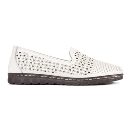 Goodin Openwork comodo scarpe da balle in pelle bianca