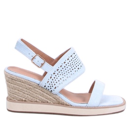 Openwork Espadrilles su zeppe blu