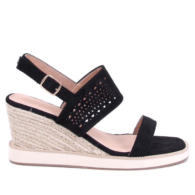 Sandali espadrillas con zeppa neri nero